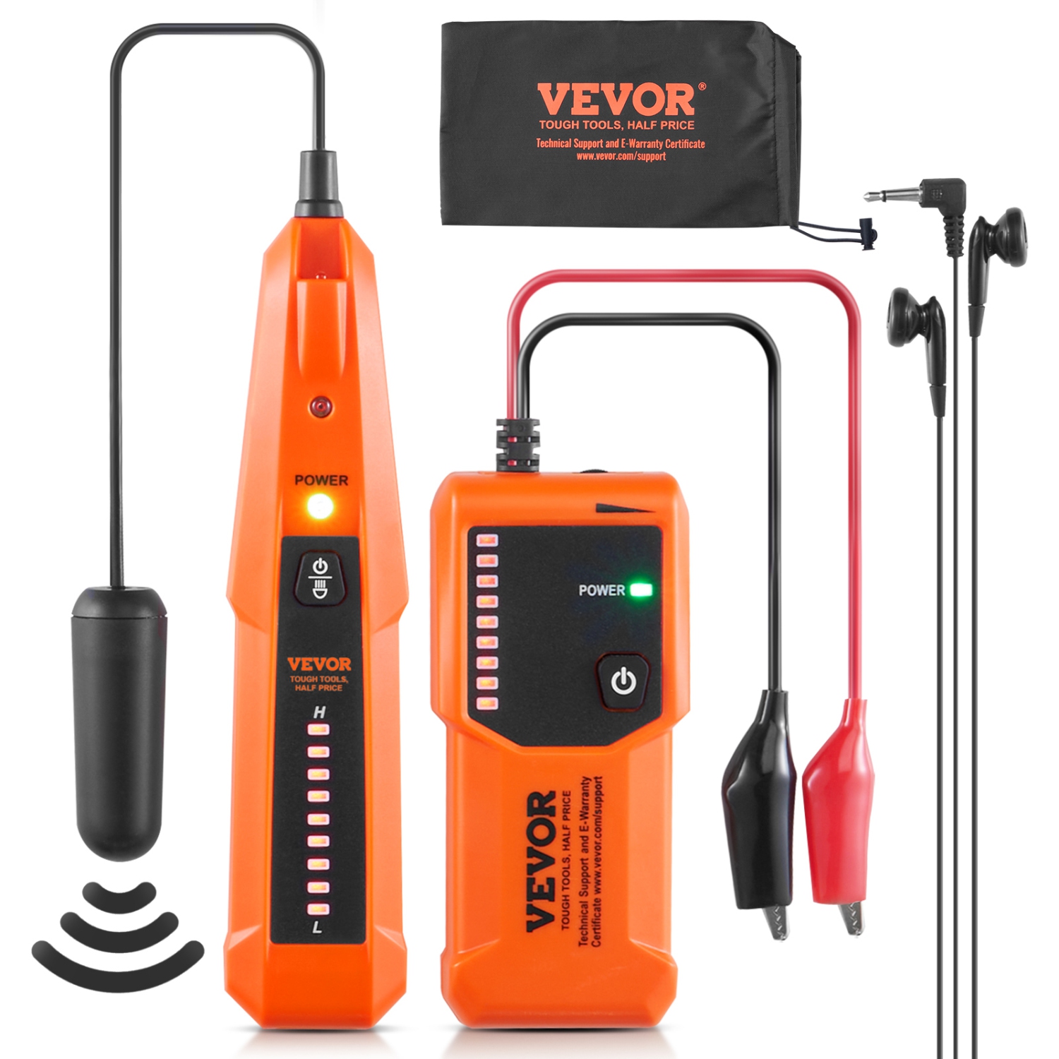 VEVOR 3 FT Underground Cable Locator. Detection Depth,Wire Tracer Break Detector Finder, 1000 FT Max.Detection Length Cable Tester for Pet Fence