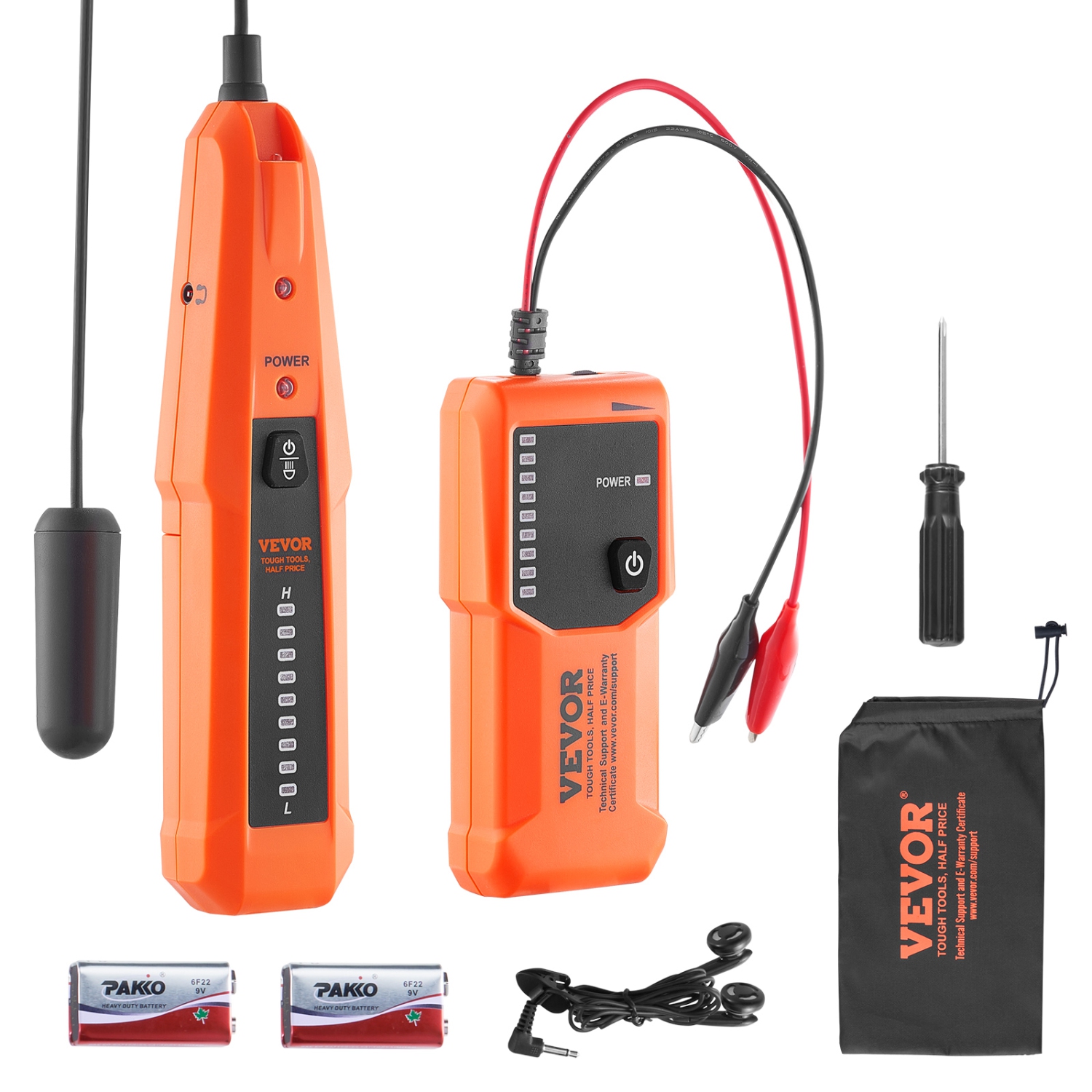 VEVOR 3 FT Underground Cable Locator. Detection Depth,Wire Tracer Break Detector Finder, 1000 FT Max.Detection Length Cable Tester for Pet Fence