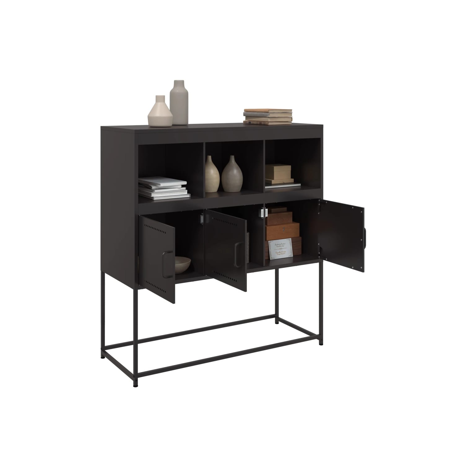 vidaXL Sideboard Black 100.5x39x107 cm Steel