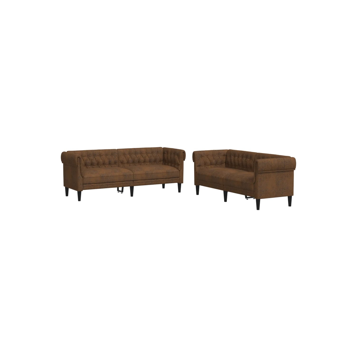 vidaXL 2 Piece Sofa Set Brown Fabric