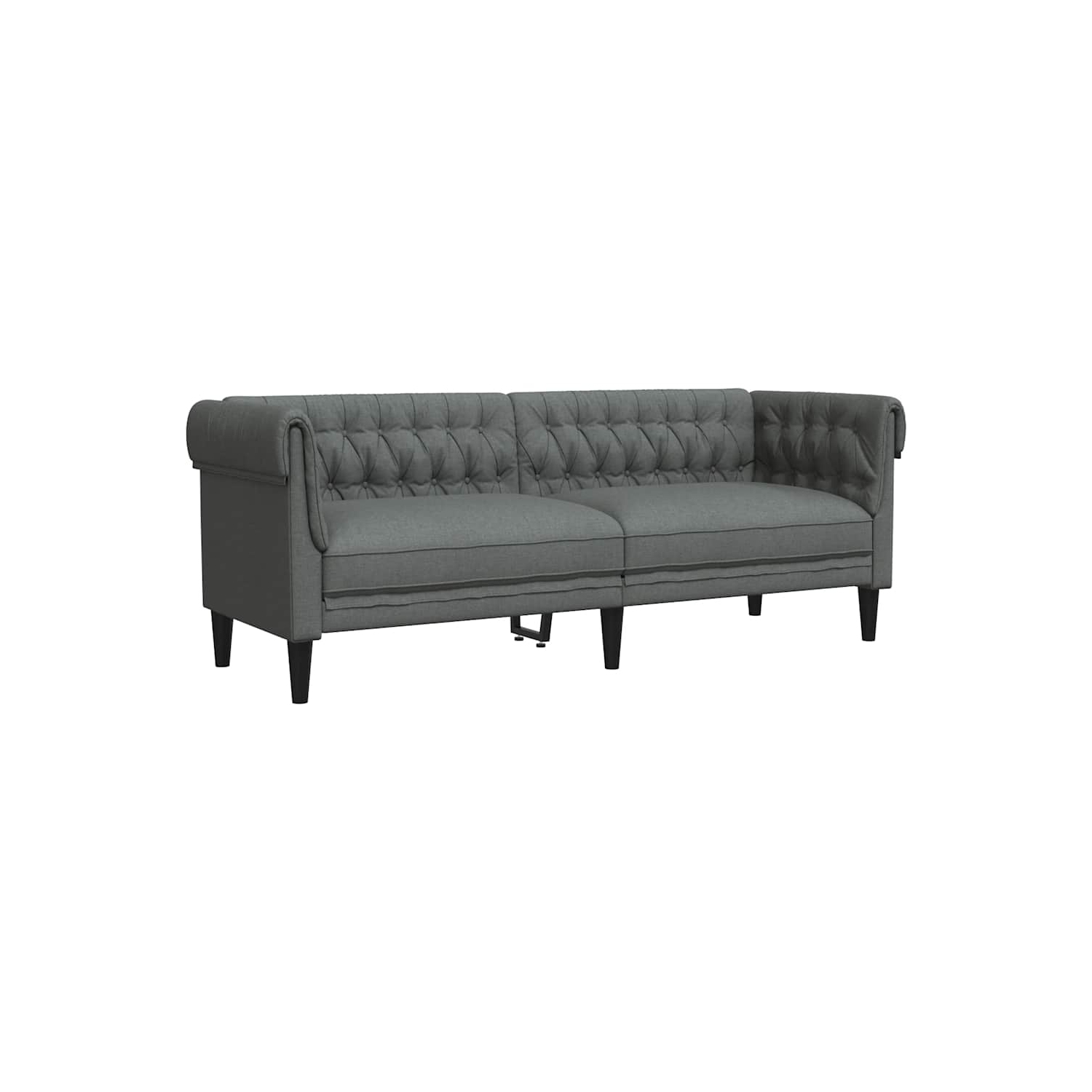 Canapé 3 places Chesterfield vidaXL, tissu gris foncé