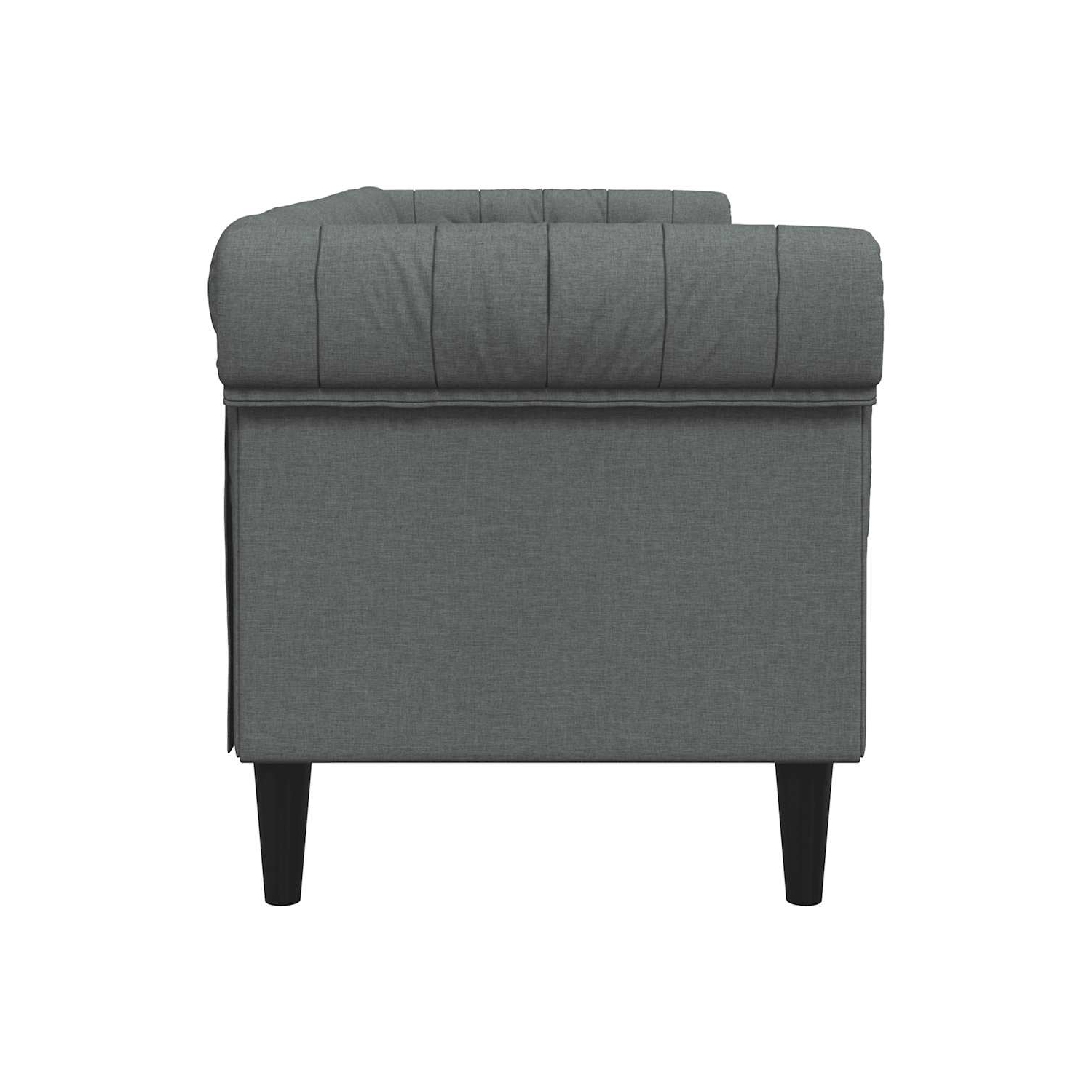 Canapé 3 places Chesterfield vidaXL, tissu gris foncé