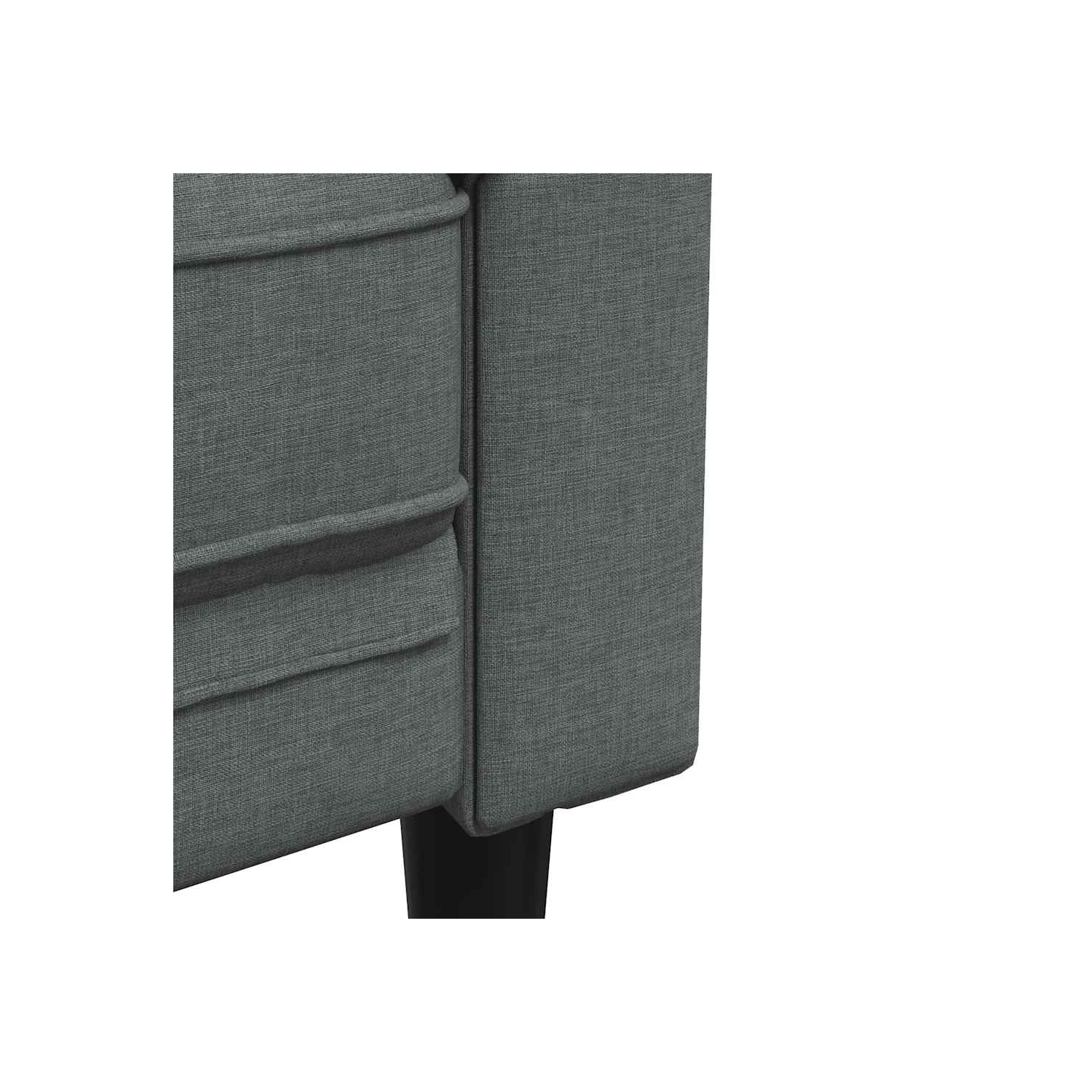 Canapé 3 places Chesterfield vidaXL, tissu gris foncé