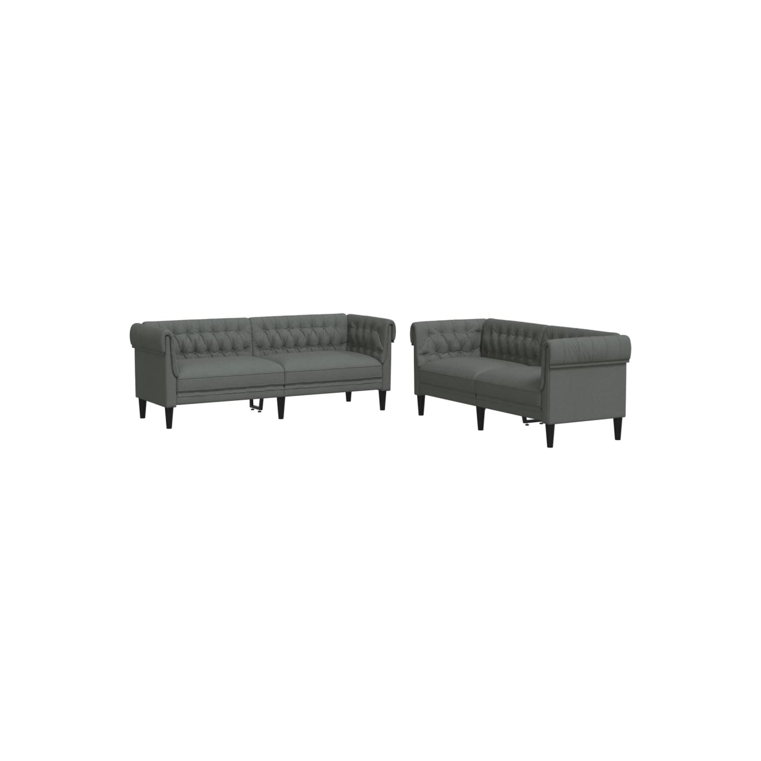 Mobilier de salon 2 pièces en tissu gris foncé vidaXL