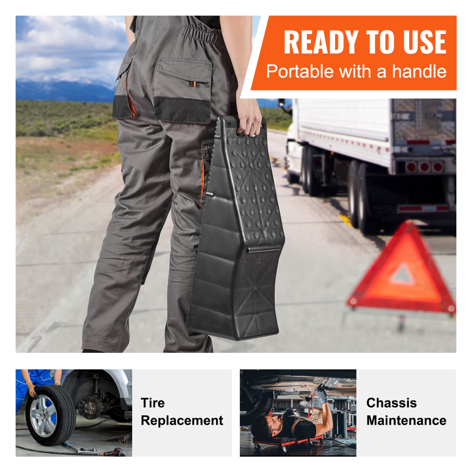 VEVOR 1 Piece Car Ramp, Low Profile Car Service Ramp, 20000 lbs/10 ton Loading Capacity, 5.5" Lift Height Car Ramp, Tire Ramp for Oil Changes Car