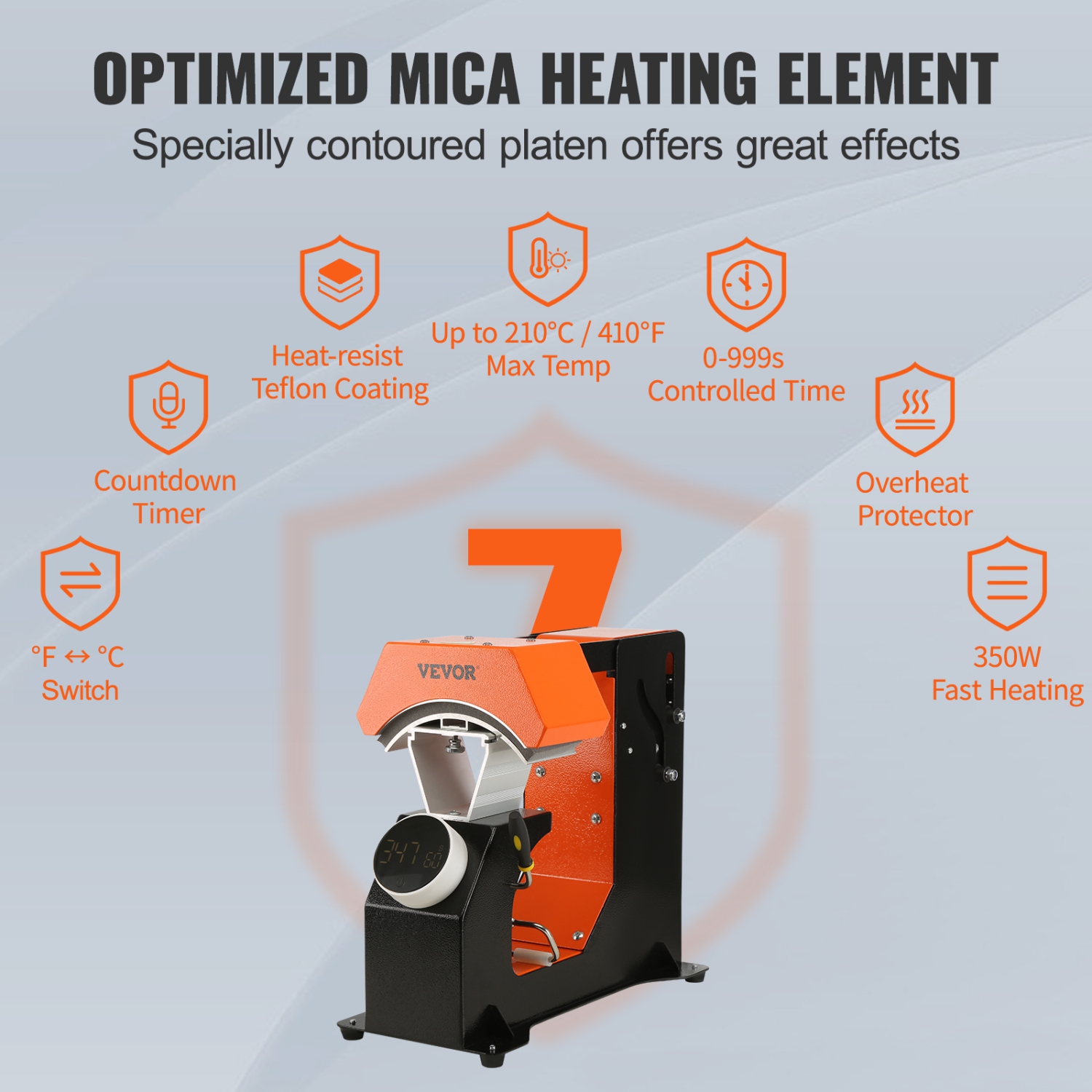 VEVOR 3-in-1 Auto Hat Heat Press, 3pcs Interchangeable Platens(6.6" x 2.7", 6.6" x 3.8", 6.1" x 3"), Automatic Release&Press Knob-Style Digital