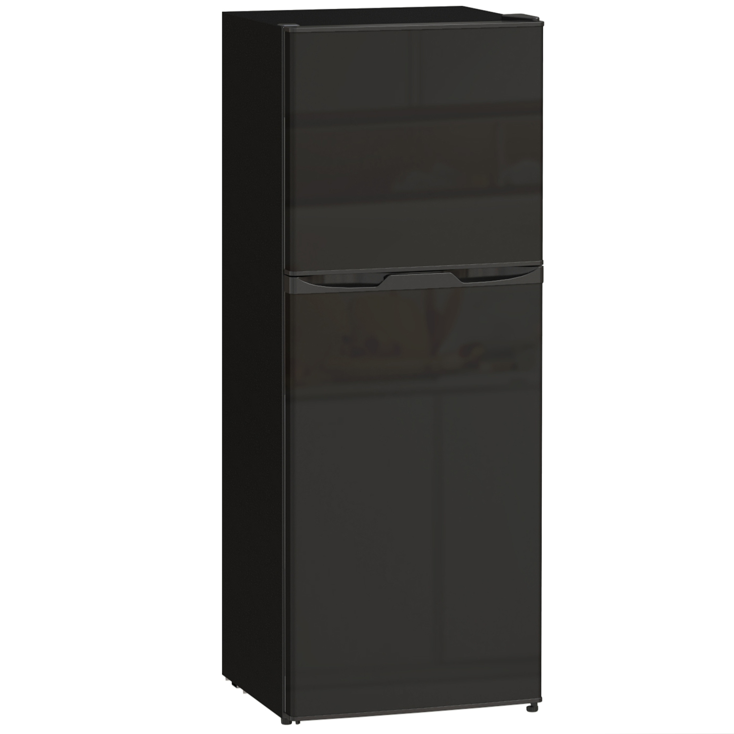 HOMCOM Mini Fridge with Freezer, 4.6 Cu. Ft 2 Door Compact Refrigerator with Adjustable Thermostat, Removable Glass Shelves, Reversible Door for Bedroom, Dorm, Kitchen, Black