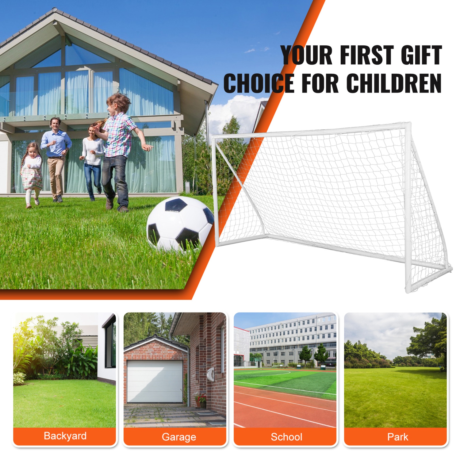 VEVOR 12x6 ft Portable Soccer Goal, Soccer Net, Adults Kids Backyard Soccer Net, Practice Soccer Net,Youth Training Soccer Goal Set, All-Weather