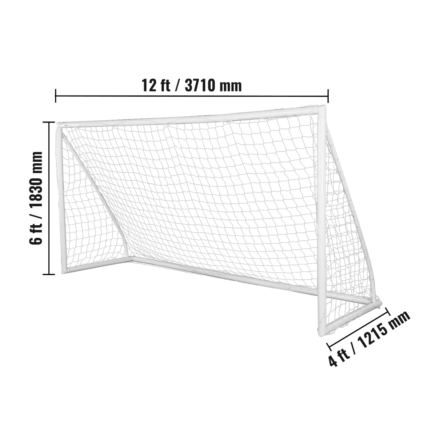 VEVOR 12x6 ft Portable Soccer Goal, Soccer Net, Adults Kids Backyard Soccer Net, Practice Soccer Net,Youth Training Soccer Goal Set, All-Weather