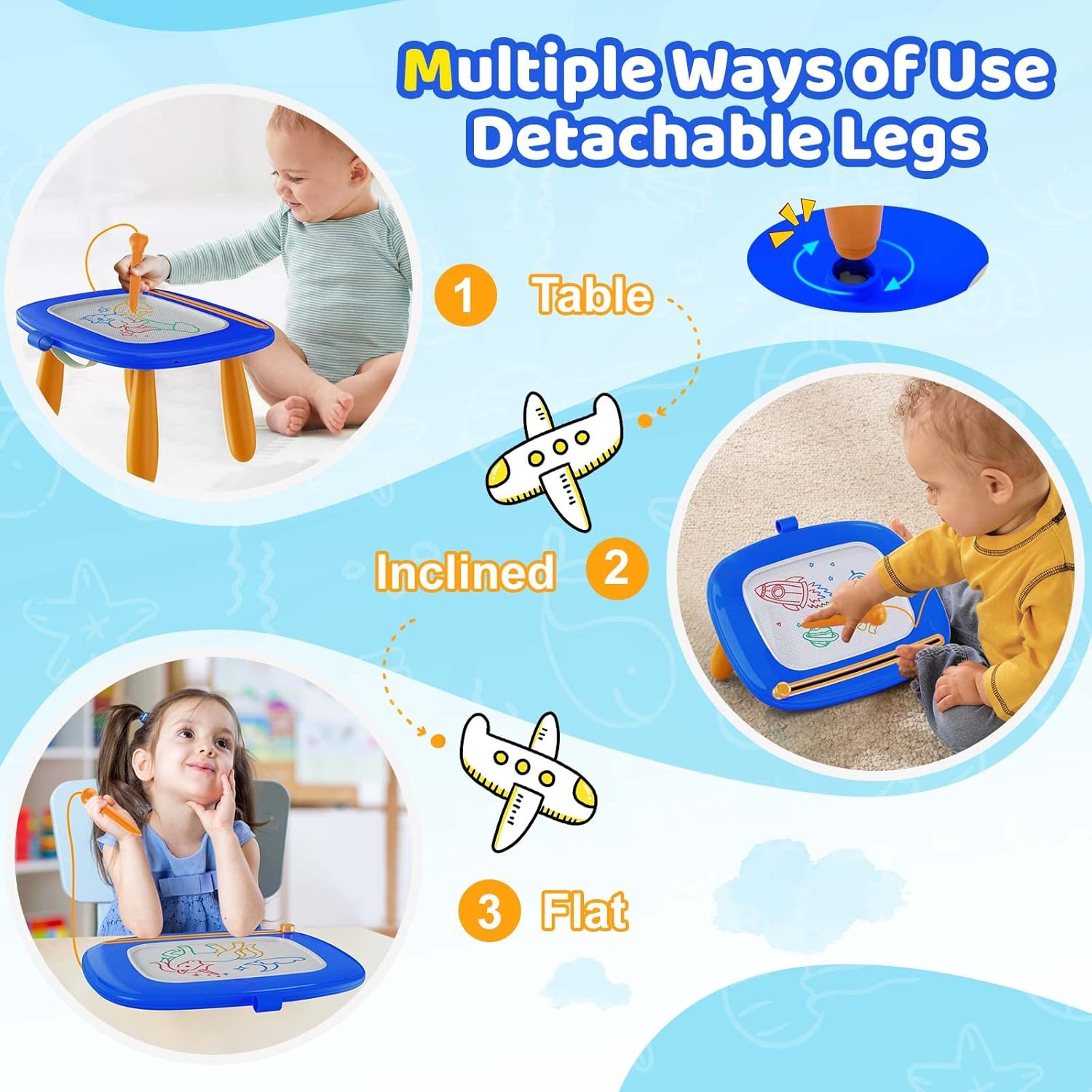 Magnetic Drawing Board, Kids Toys for 1-3 Year Old Boy Girl Birthday Gifts Doodle Board for Preschool Learning, Educational Erasable Sketching Pad