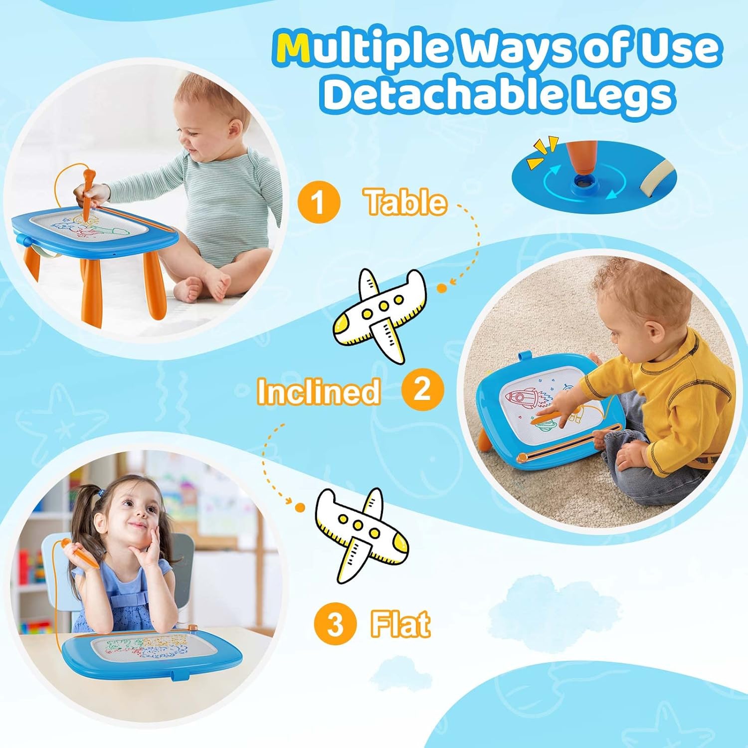Magnetic Drawing Board, Kids Toys for 1-3 Year Old Boy Girl Birthday Gifts Doodle Board for Preschool Learning, Educational Erasable Sketching Pad