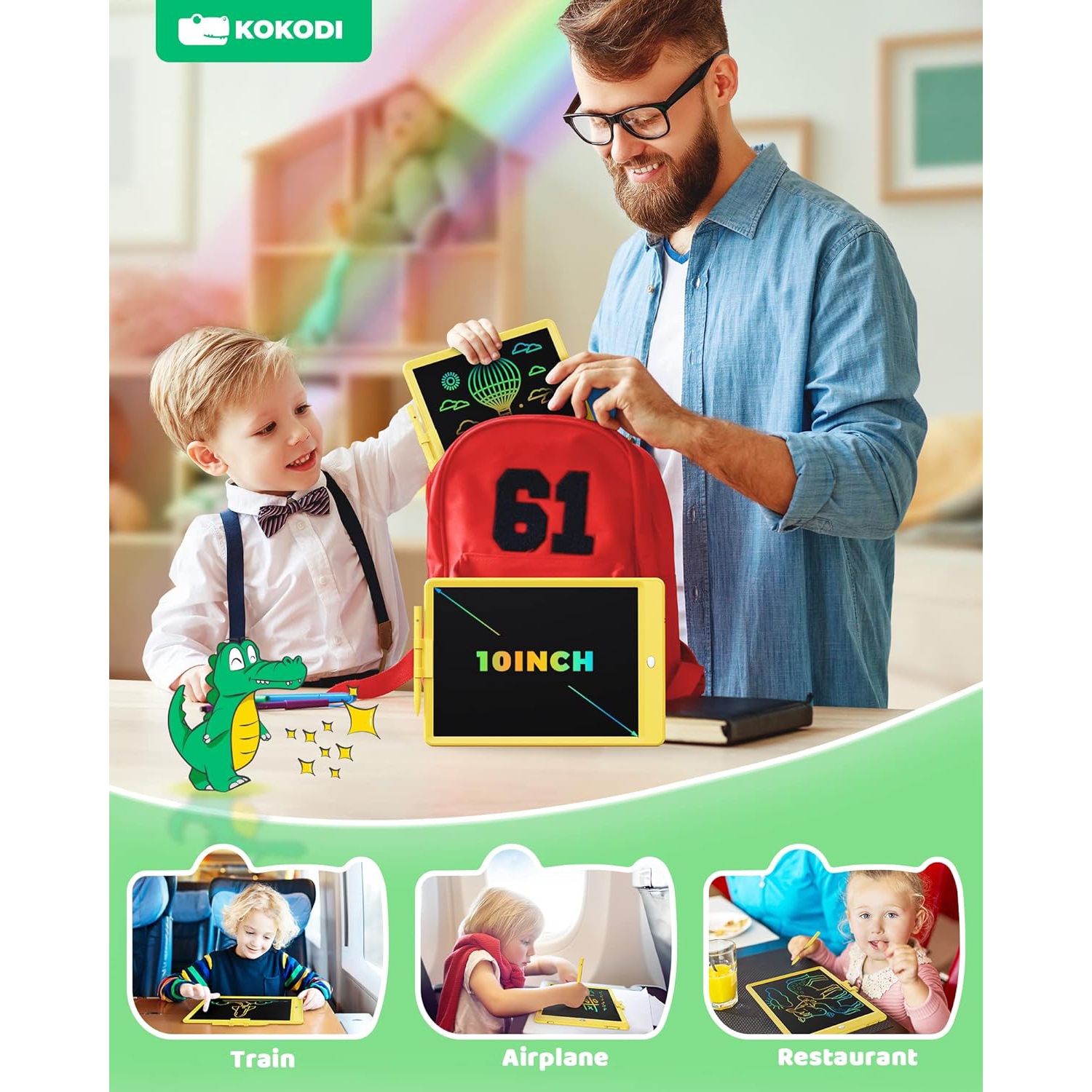 Kids Toys – Tablette d'écriture LCD de 10&nbsp;po, jouets pour garçons de 3 4 5 6 ans, cadeaux pour filles de 3 à 6 ans, jouets éducatifs de voyage