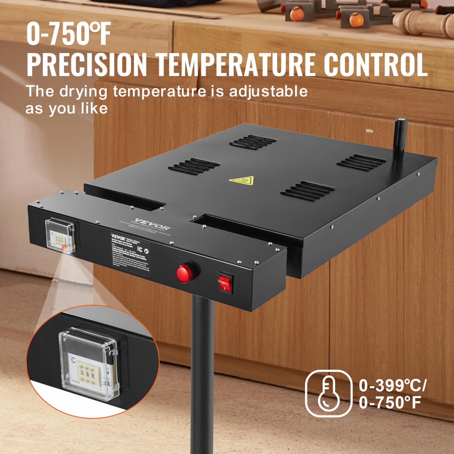 Sécheuse à mémoire flash VEVOR Pro 18x25 pouces, mise à niveau 2000&nbsp;W séchoir flash pour machine d'impression à écran, 0-750, contrôle de