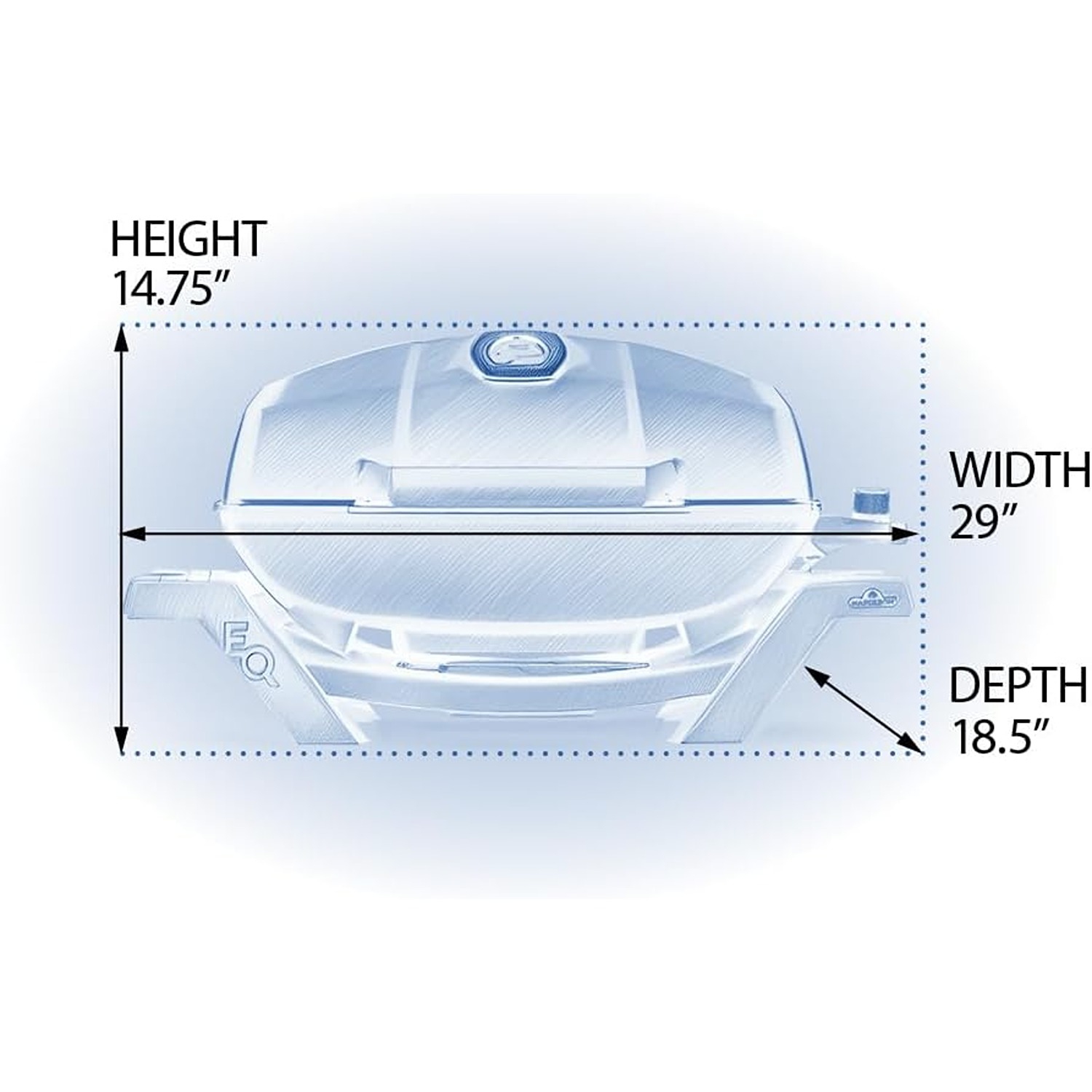Napoleon TravelQ PRO285E Portable Electric Grill, 1500W, 285 in² Cooking Area, Cast Iron Grids, Temp Gauge, Black.