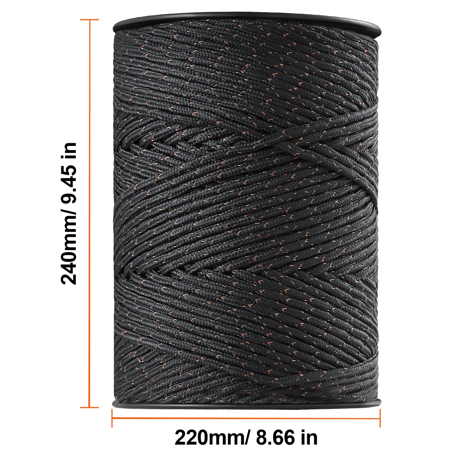 VEVOR 1/4" Diameter ,Electric Fence Wire, 1000Ft 305M Portable Polywire, 2 Copper Strands for Reliable Conductivity and Rust Resistance, Fencing Rope