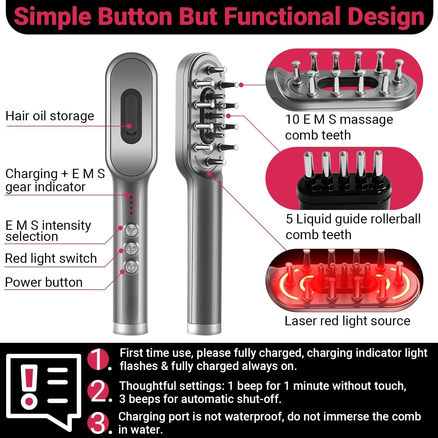 Laser Therapy Hair Growth Comb,Laser Red Light Therapy Comb for Hair Loss & Growth,Alopecia and Scalp Care for Women Men