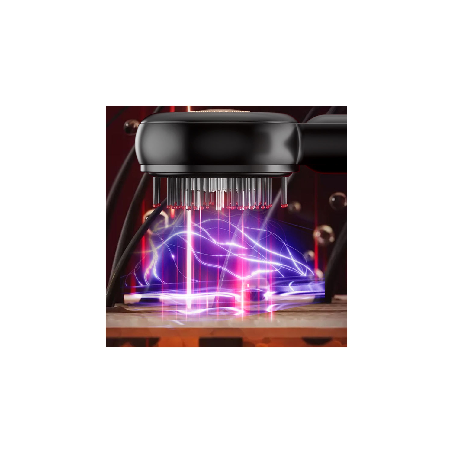 Peigne de massage électrique à microcourant EMS, appareil de massage pour le cuir chevelu avec applicateur d'huile capillaire amovible, peigne de