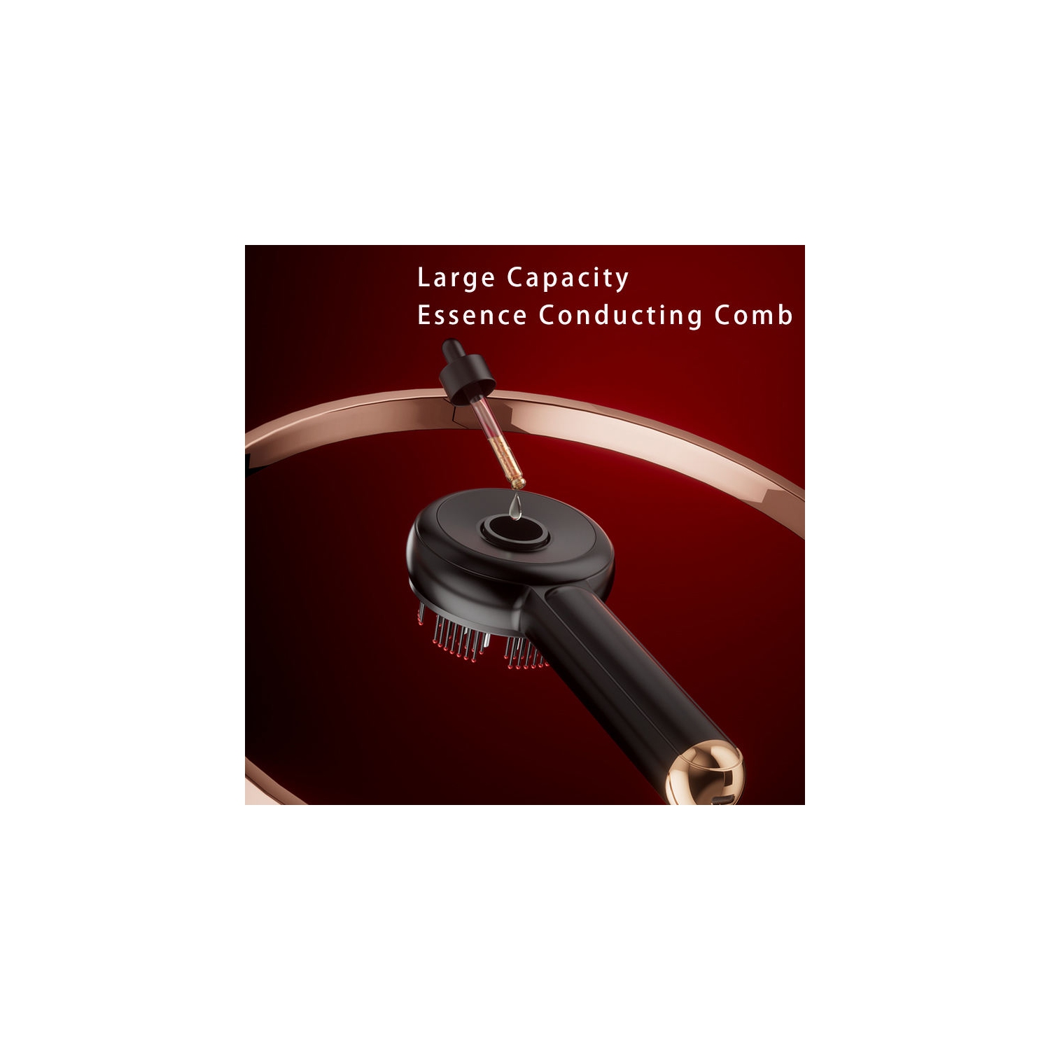 Peigne de massage électrique à microcourant EMS, appareil de massage pour le cuir chevelu avec applicateur d'huile capillaire amovible, peigne de