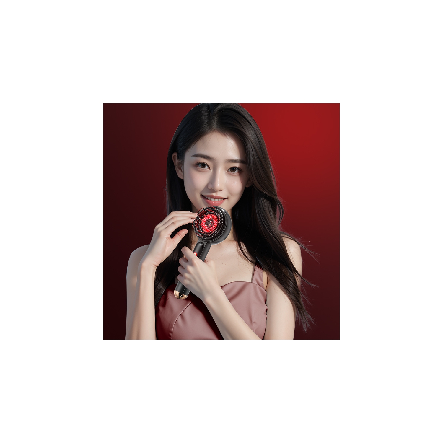 Peigne de massage électrique à microcourant EMS, appareil de massage pour le cuir chevelu avec applicateur d'huile capillaire amovible, peigne de