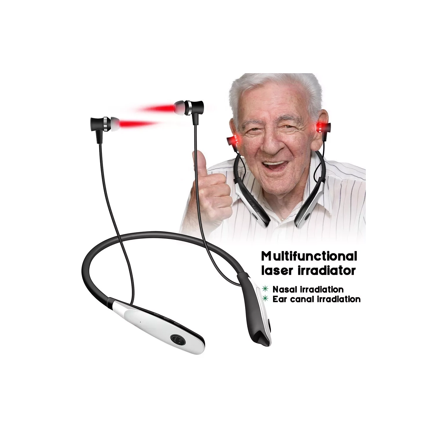 Tinnitus Relief Earplug 650nm Cold Laser Red Light Therapy Nasal Rhinitis Relief