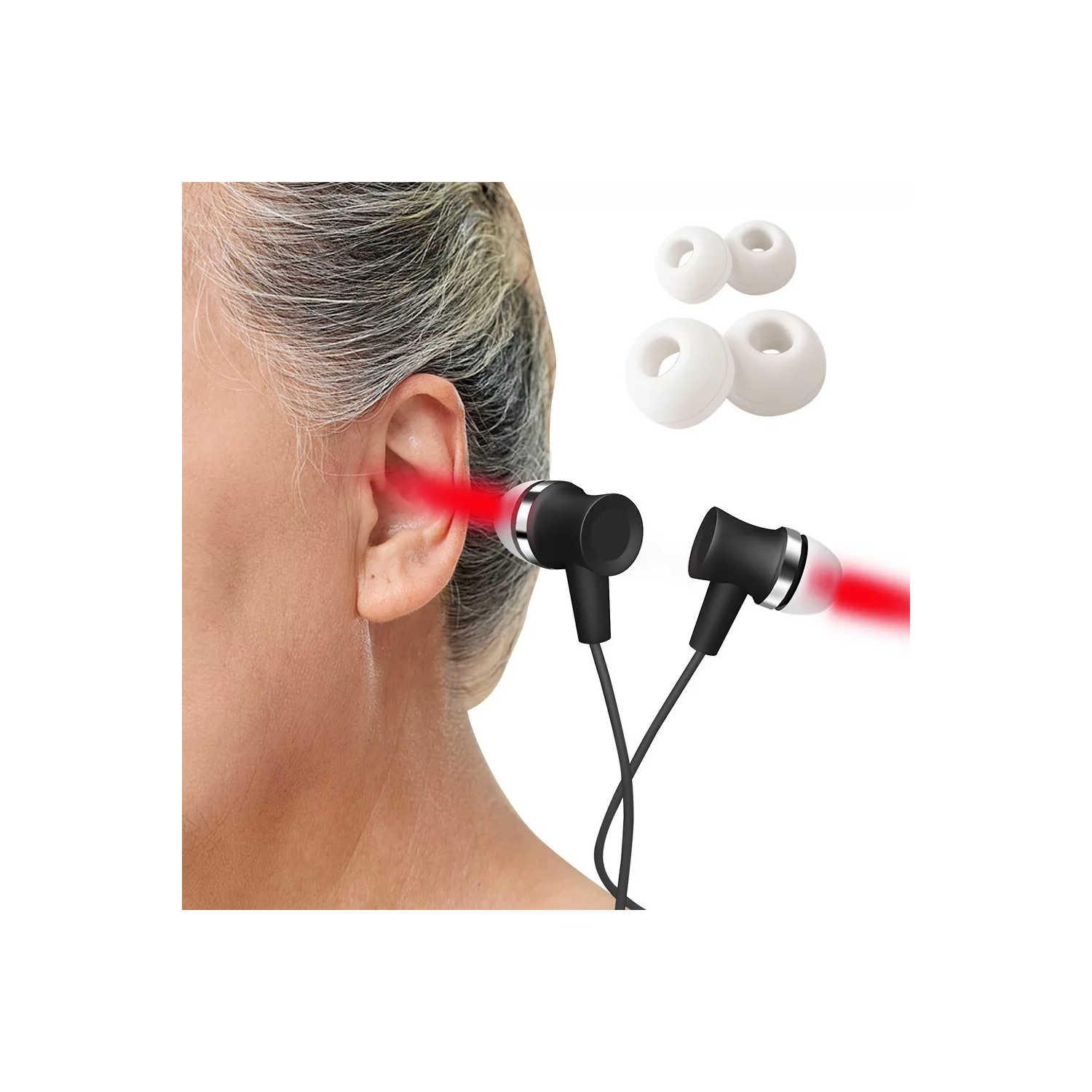 Tinnitus Relief Earplug 650nm Cold Laser Red Light Therapy Nasal Rhinitis Relief