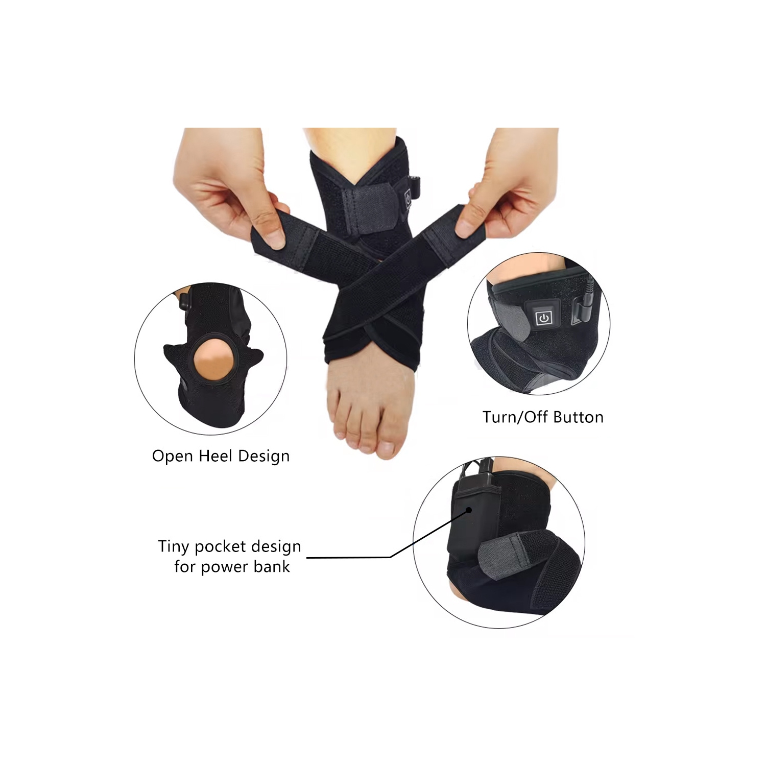 1PCS Red Light Therapy Foot Ankle Strap,660nm & 850nm Light Therapy for Feet Leg Wrist Pain Relief,Red Light Wrap Infrared Lamp Pad