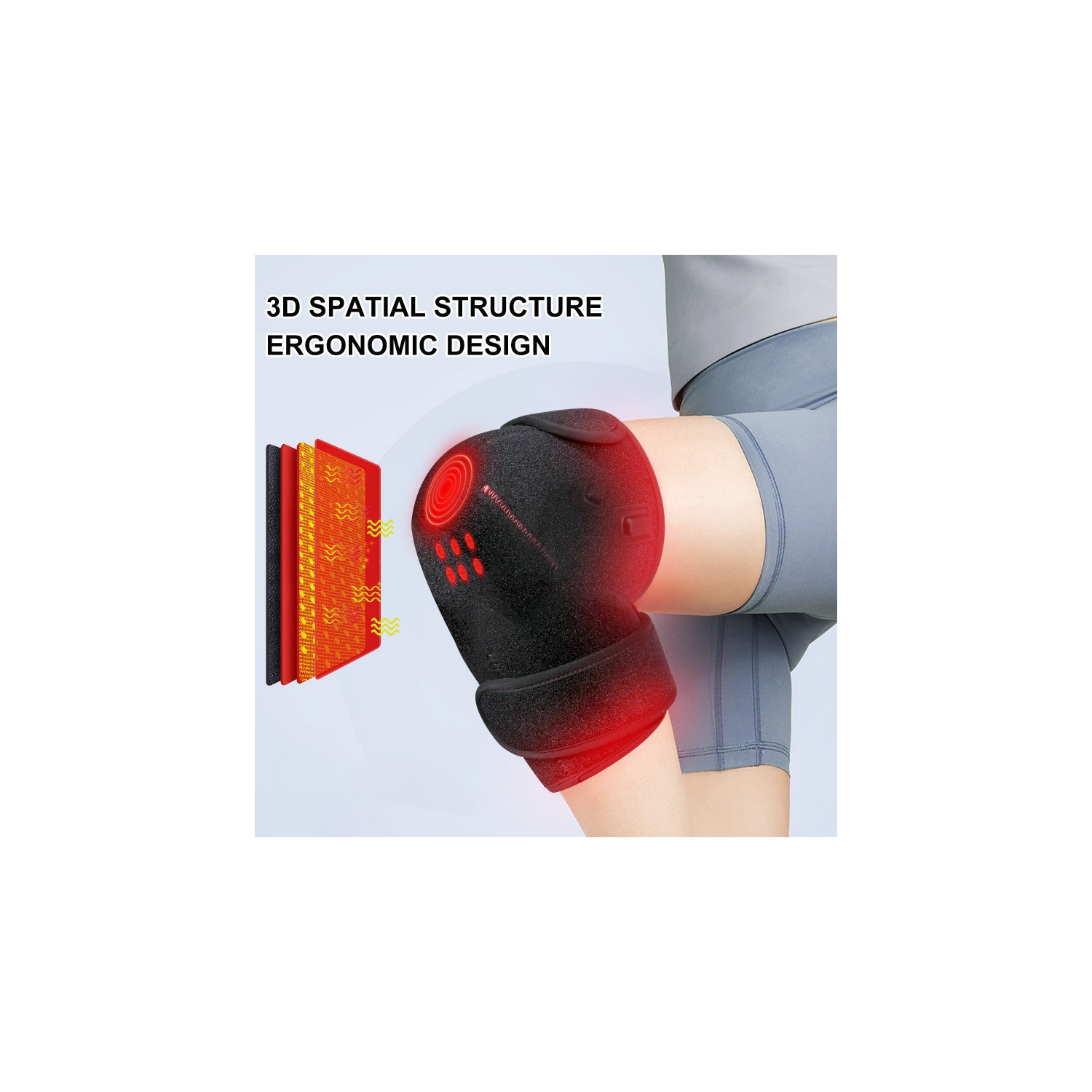 Appareil de thérapie à la lumière rouge 850&nbsp;nm de 660&nbsp;nm, Renfort au genou près d'un coussinet de luminothérapie infrarouge pour soulager