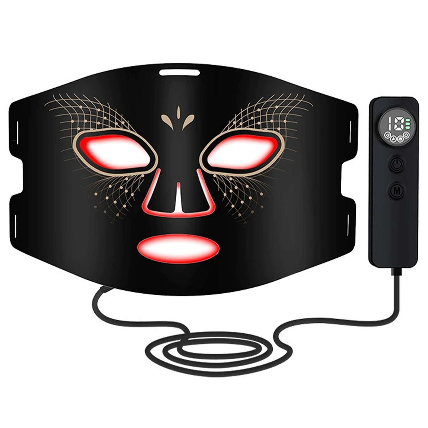 Masque thérapeutique à la lumière rouge pour le visage, Masque de soin de la peau pour le visage à infrarouge rouge, Masque de visage léger LED 7