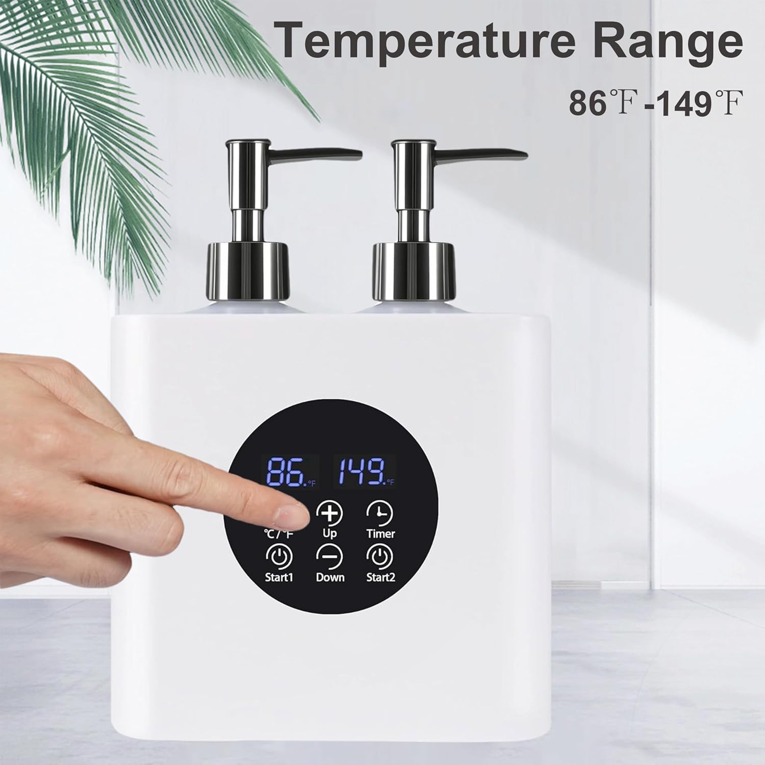 Dual Bottle Massage Oil Warmer,Smart Touch Control Lotion Warmer Dispenser,Adjustable Temperature Heated Lotion & Essential Oil Dispenser