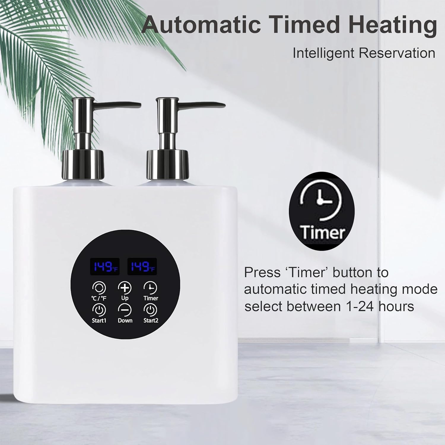 Dual Bottle Massage Oil Warmer,Smart Touch Control Lotion Warmer Dispenser,Adjustable Temperature Heated Lotion & Essential Oil Dispenser