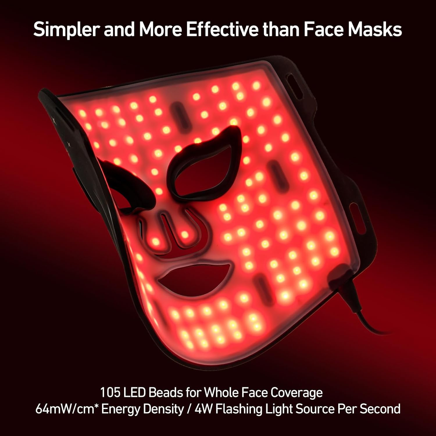 Masque thérapeutique portatif LED pour le visage, 7 couleurs avec télécommande, Masque facial à infrarouge et lumière rouge 850NM Utilisation à