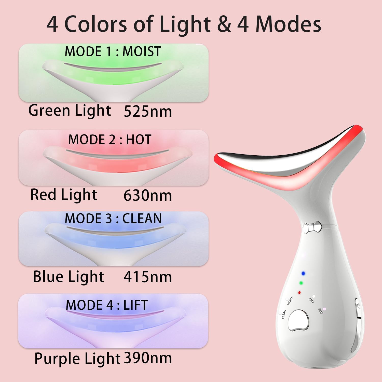 Red Light Therapy Beauty Device for Face & Neck,Microcurrent Facial Wand,Multifunctional Facial Skin Care Device,Face Lifting Facial Beauty Machine