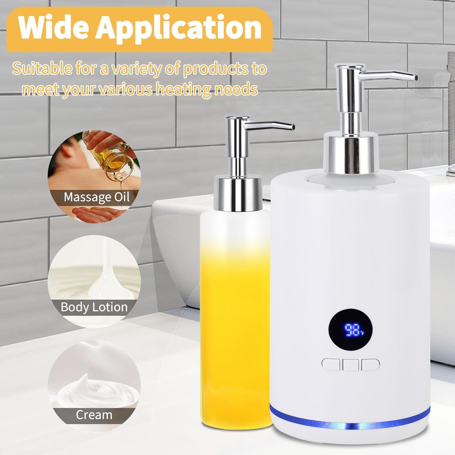 Massage Oil Warmer,Electric Lotion Warmer Bottle,Digital Display,Rapid Heating,Automatic Massage Oil Warmer for Home Salon Spa Massage