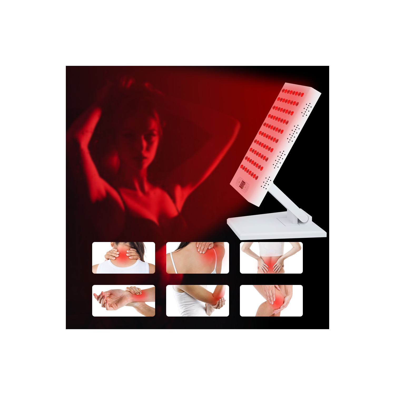 Red Light Therapy Panel,660nm 850nm Light Therapy Lamp,400W Infrared Red Light Therapy for Pain Relief Skin Care
