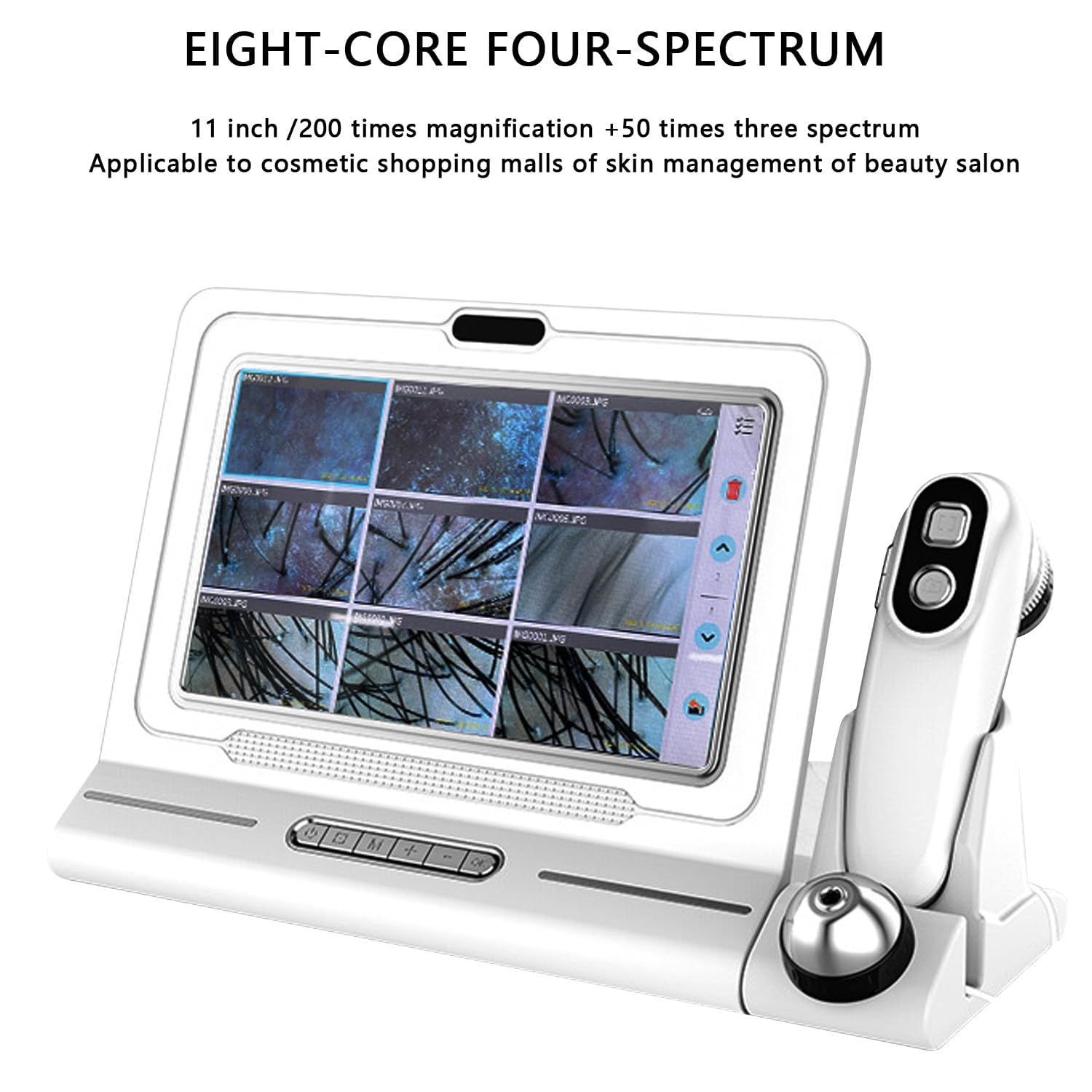 Skin Diagnosis Hair Analyzer,11-inch Skin Scalp Detector MultiFunctional Hair Follicle Analyser Machine,with 50x/200x Dual Heads,Skin & Scalp Health