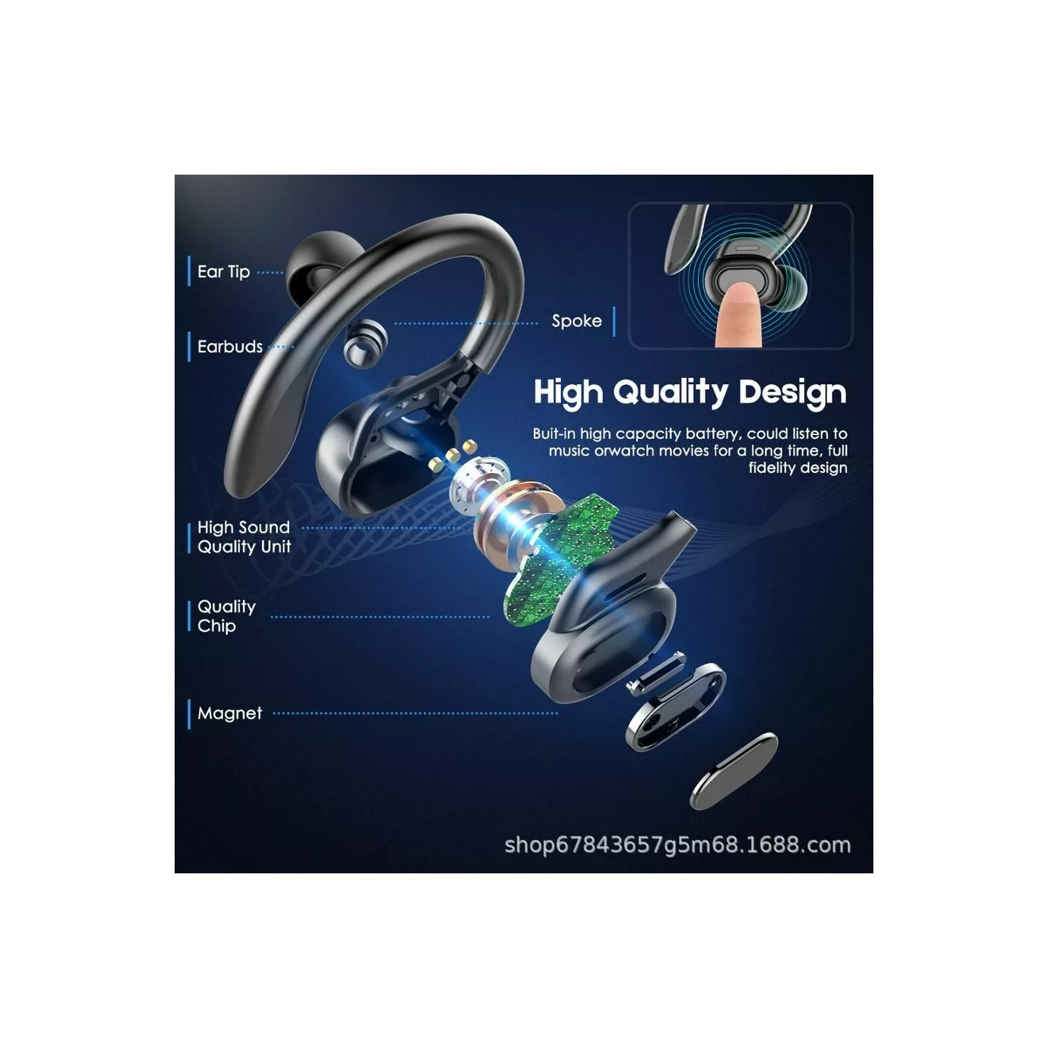 TWS Wireless Headphones Sport Earbuds Touch Control LED Display Music Bluetooth