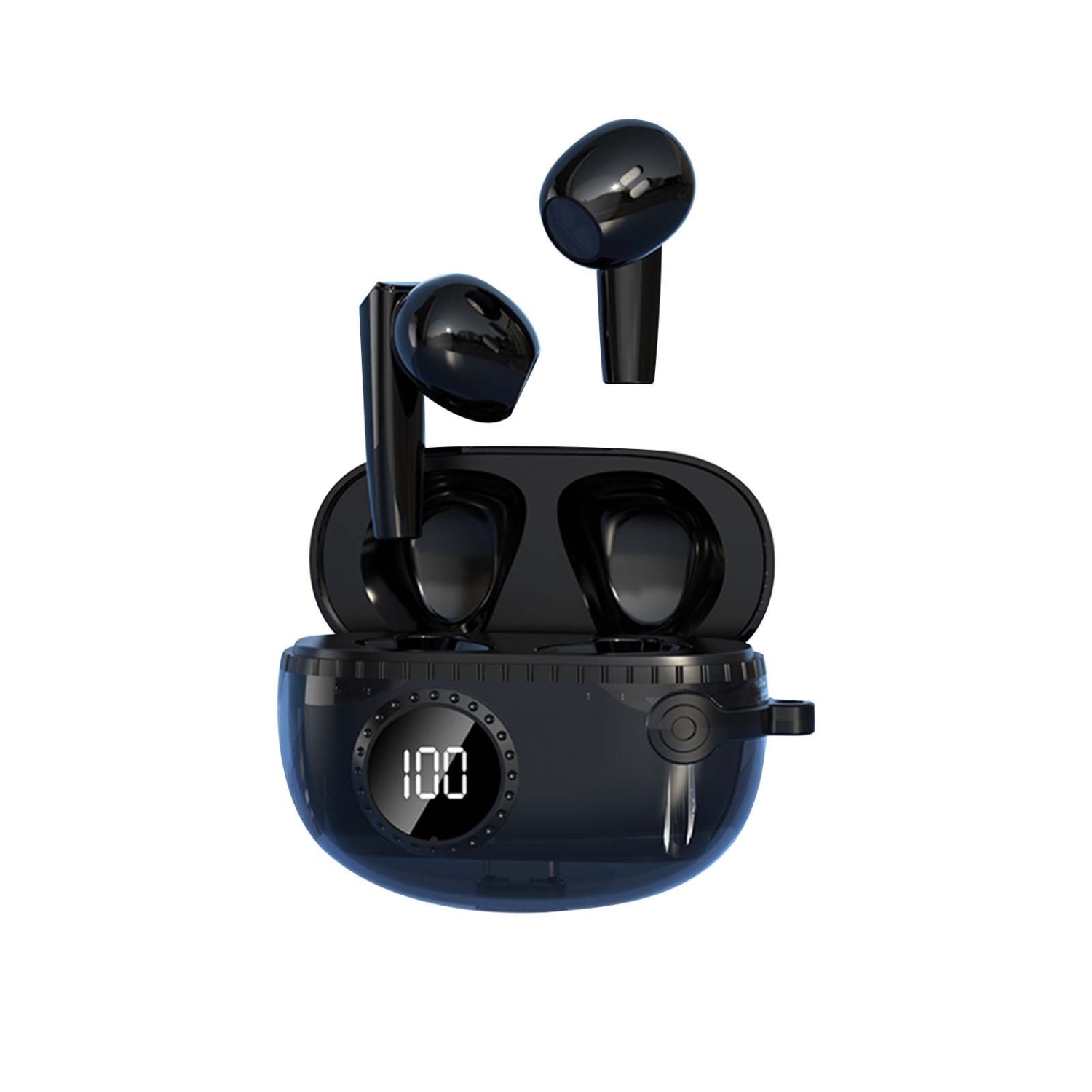 Écouteurs bouton à faible latence Audio mains libres Écouteurs bouton Bluetooth TWS Casque de jeu noir