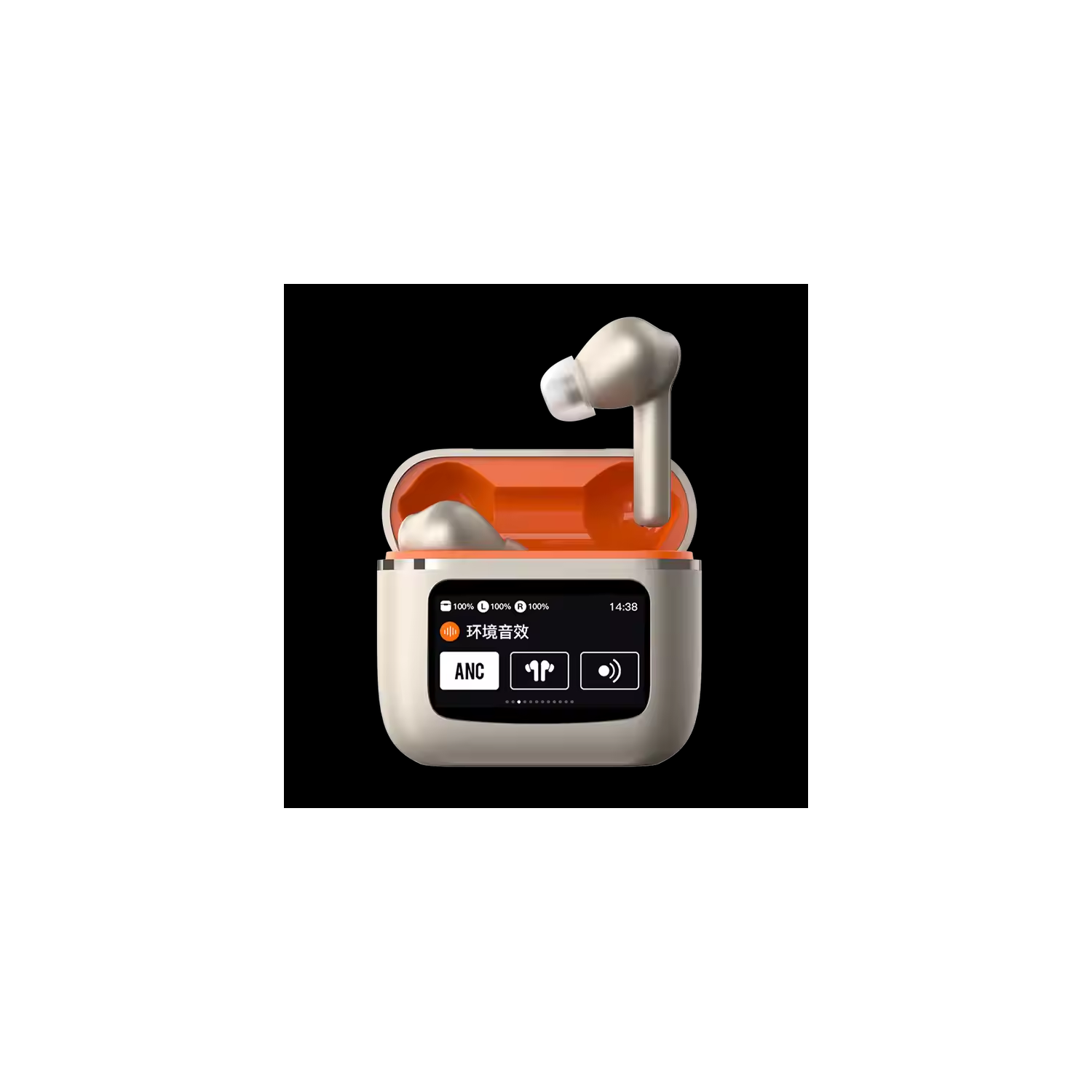 Écouteurs boutons sans fil Bluetooth à suppression active du bruit à faible latence avec suppression active du bruit, écran tactile intelligent