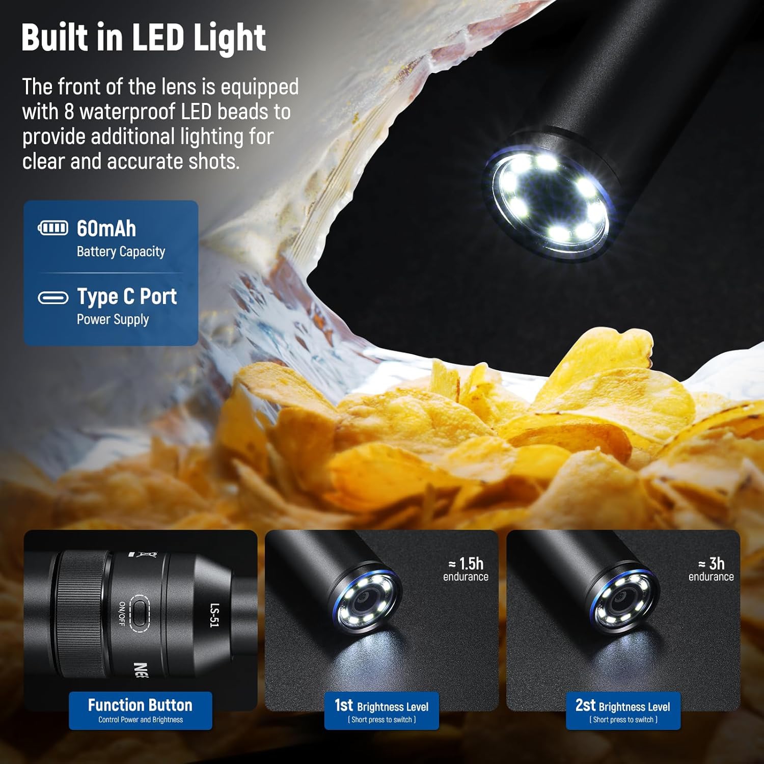 Open Box - NEEWER 18mm 2X Macro Probe Lens with 17mm Thread for Mobile Phone Video Recording