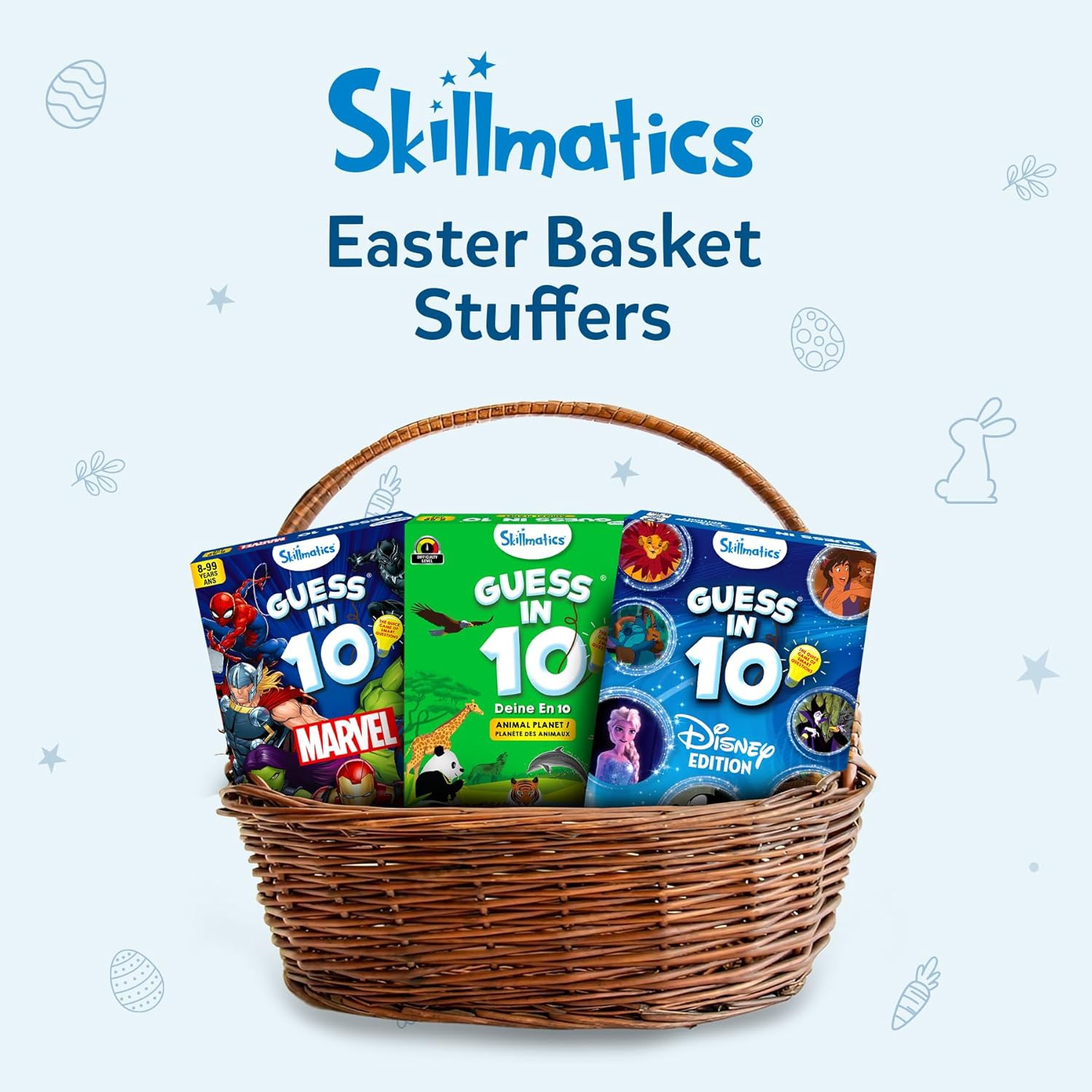 Guess in 10 Animal Planet, Easter Basket Stuffers, Perfect for Boys, Girls, Kids, Teens, Adults, Animal Card Games, Travel Games, for Ages up 6- 10,