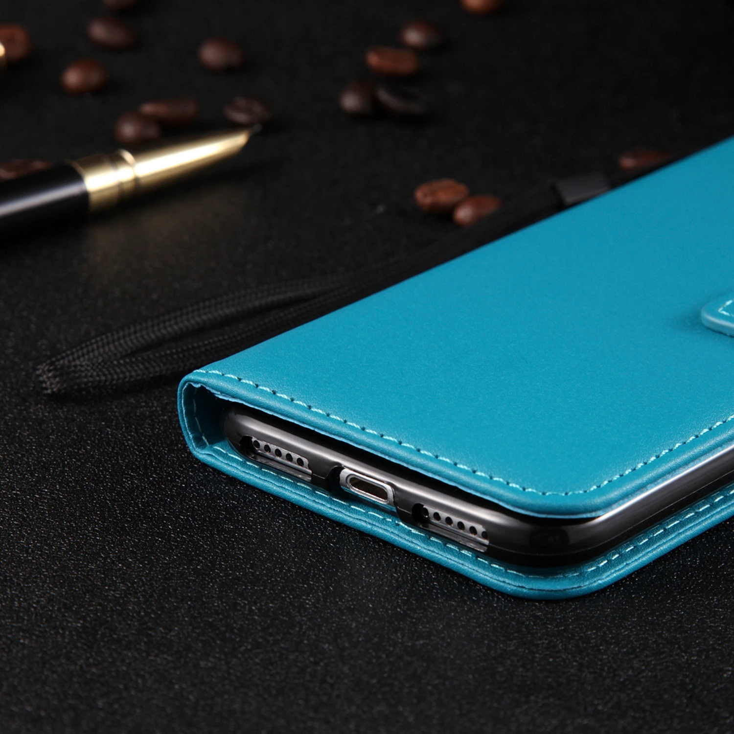 SUPER AFFAIRE - Étui portefeuille anti-chute rétro en cuir fait à la main de CaseMe Étui portefeuille avec fente pour carte pour iPhone 14