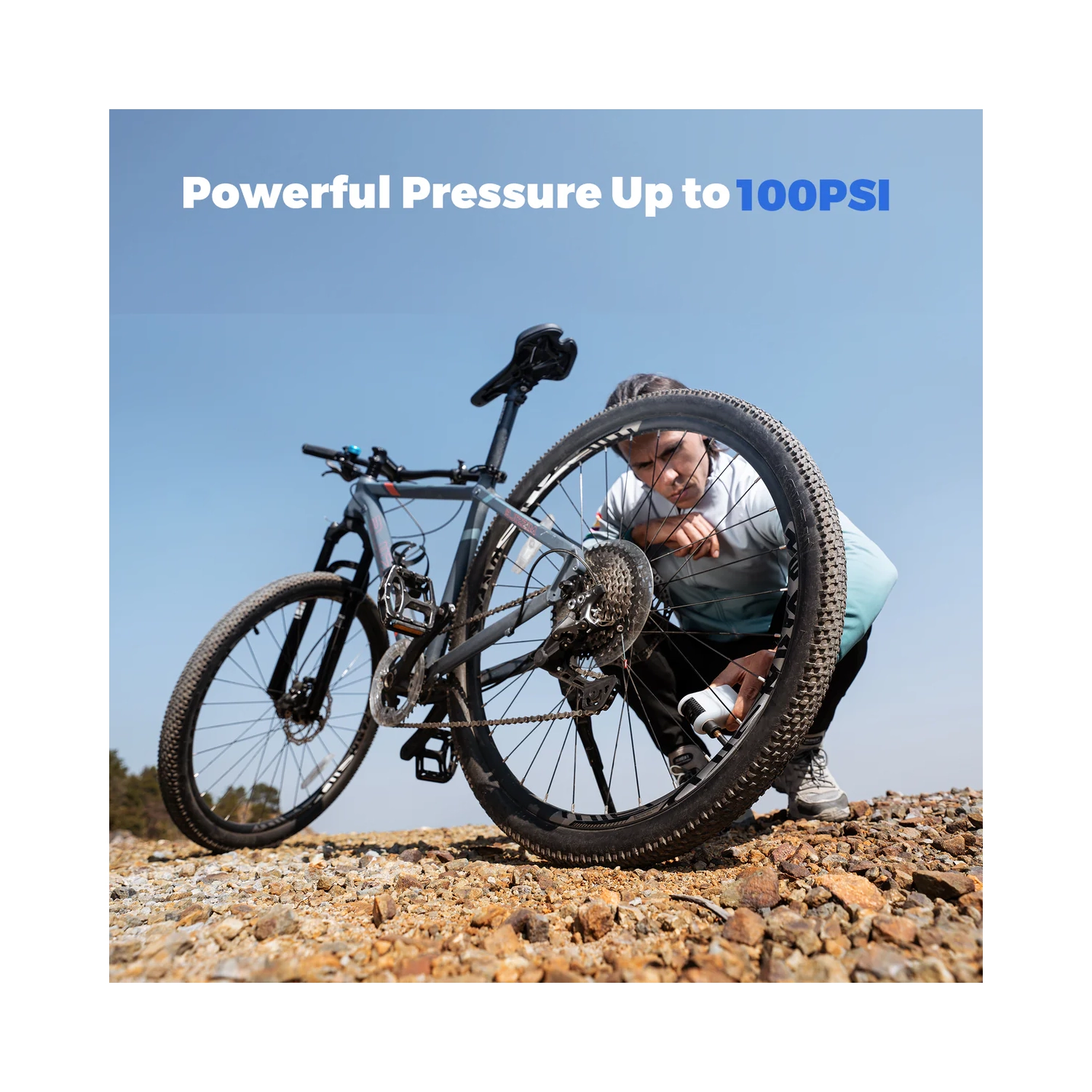 TINY BIKE PUMP - Ultra-Mini 100PSI Rechargeable Bicycle Pump