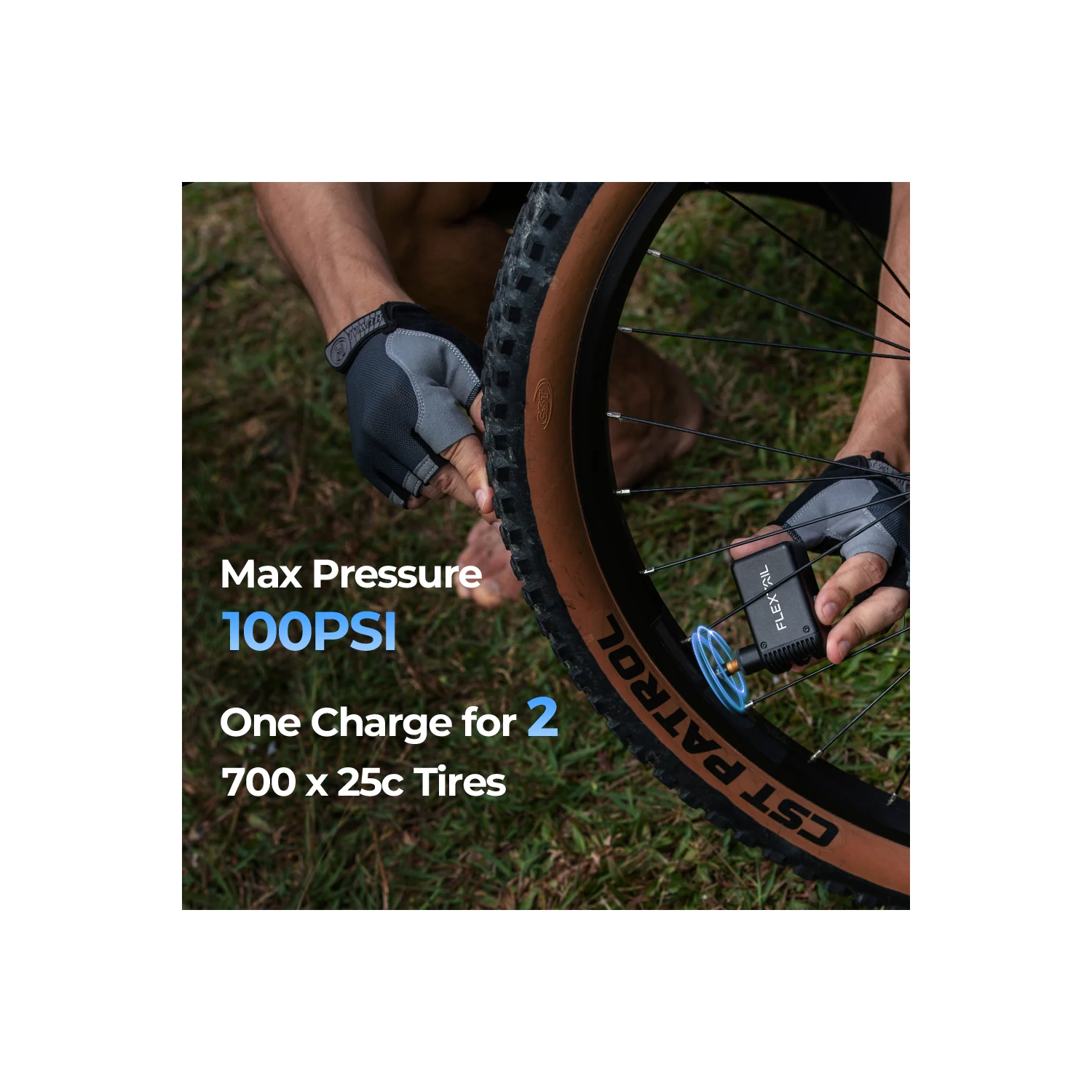 TINY BIKE PUMP - Ultra-Mini 100PSI Rechargeable Bicycle Pump