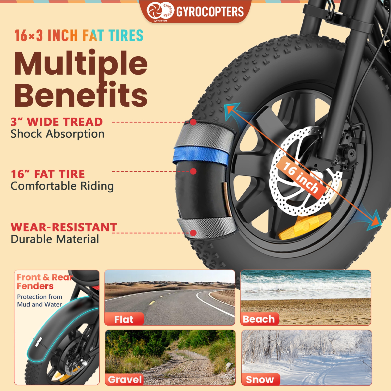 Gyrocopters Vortex Electric Scooter with Seat | UL2272 Safe | 470W Peak Motor 16*3 Inch Wear Resistant Fat Tires | Speed Upto 32km/h | Range Upto