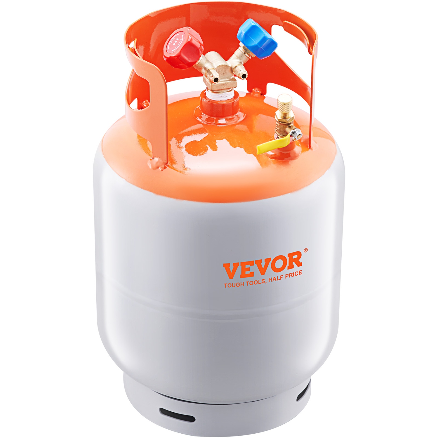 VEVOR 30 LBS Capacity Refrigerant Recovery Tank, 400 psi Portable Cylinder Tank with Y-Valve for Liquid/Vapor, High-sealing Recovery Can for