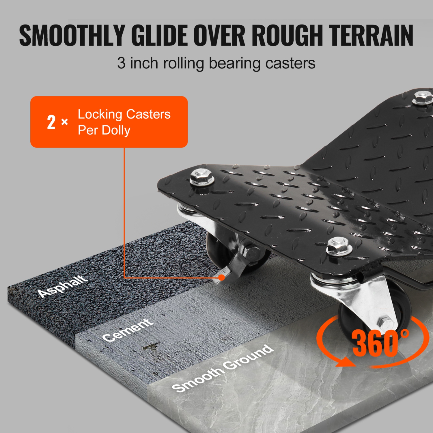 VEVOR 3000 lbs/1360 kg Wheel Dolly, Car Dollies, Wheel Dolly Car Tire Stake Set of 2 Piece, Heavy-duty Car Tire Dolly Moving Cars, Trucks, Trailers,