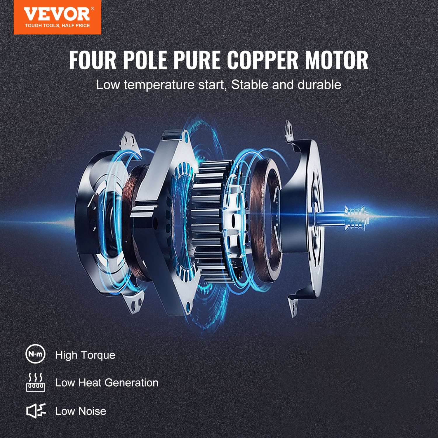 Pompe à vide à aubes rotatives VEVOR 1/3 HP 2 étapes, 5 pi3/min, pompe à vide 120&nbsp;V, 1/4" SAE mâle 3/8" SAE mâle 1/2" ACME mâle, pour réparation