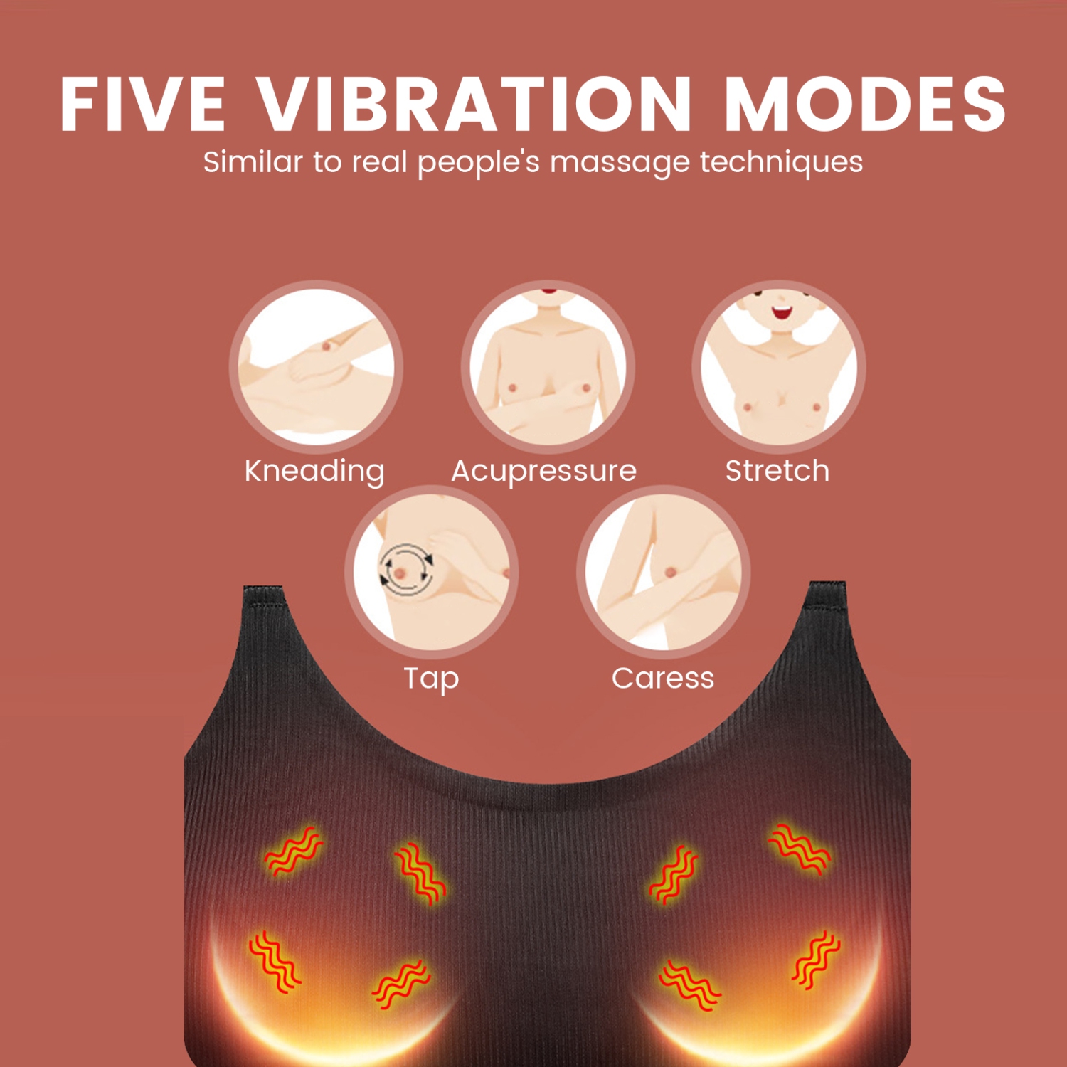 Massage électrique des seins, massage des seins, instrument de compression à chaud, massage intelligent des seins