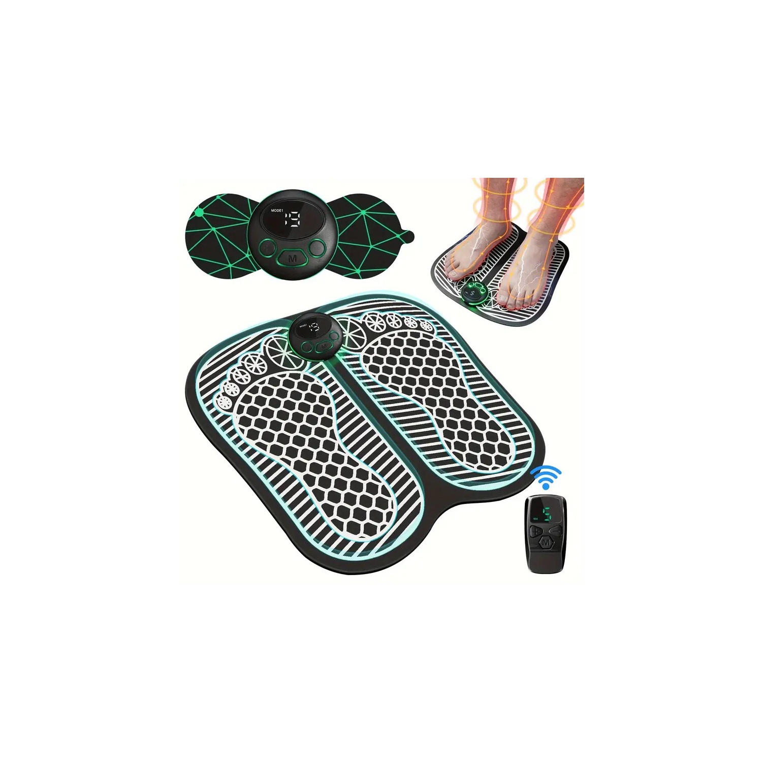 Smart Ems Foot Massage Pad, Pulse Therapy Foot Pad, Microcurrent Foot Massager