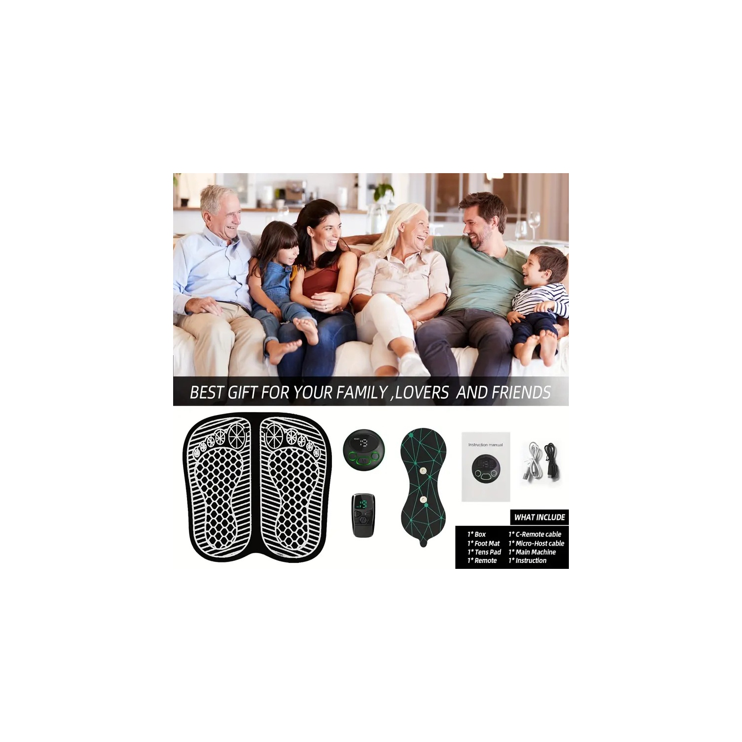 Smart Ems Foot Massage Pad, Pulse Therapy Foot Pad, Microcurrent Foot Massager